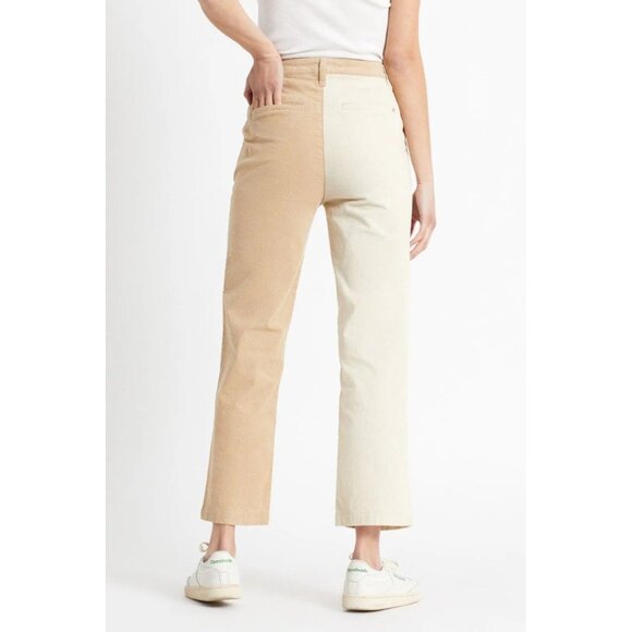 Brixton Womens Two-Tone Cream/Khaki Tan Victory Corduroy Pants Size 26 - Picture 2 of 11